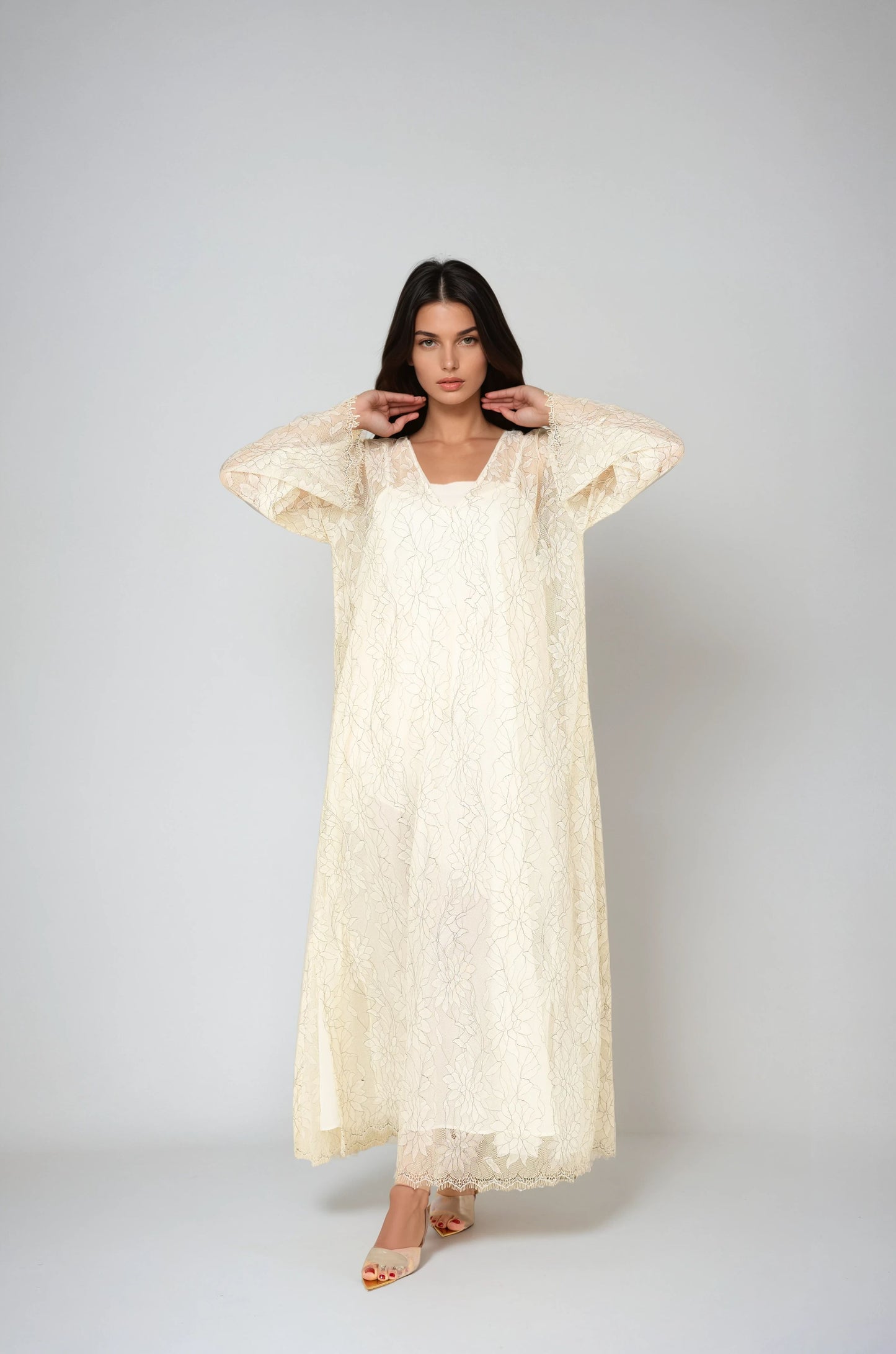 Ivory Bloom Abaya