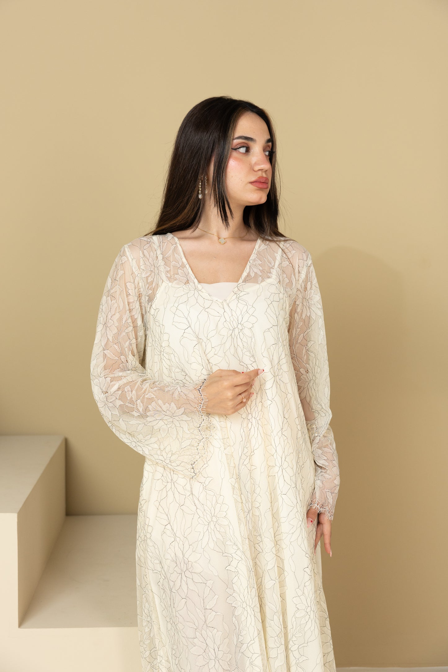 Ivory Bloom Abaya