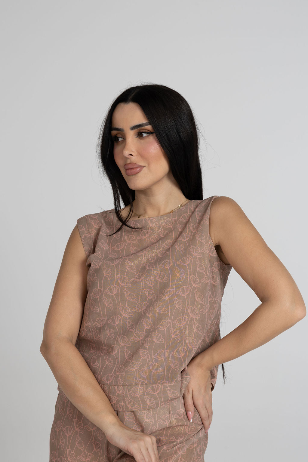 Light BrownBlouse & Trousers