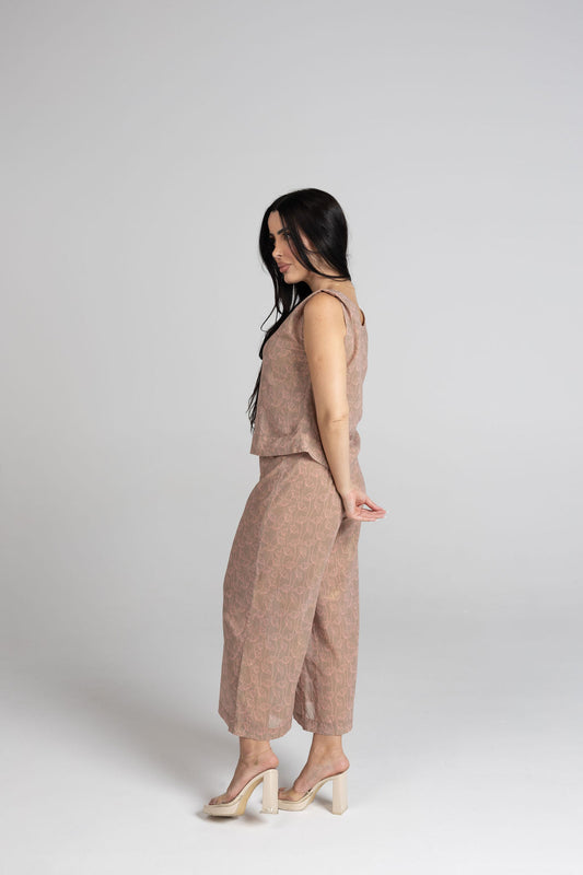 Light BrownBlouse & Trousers