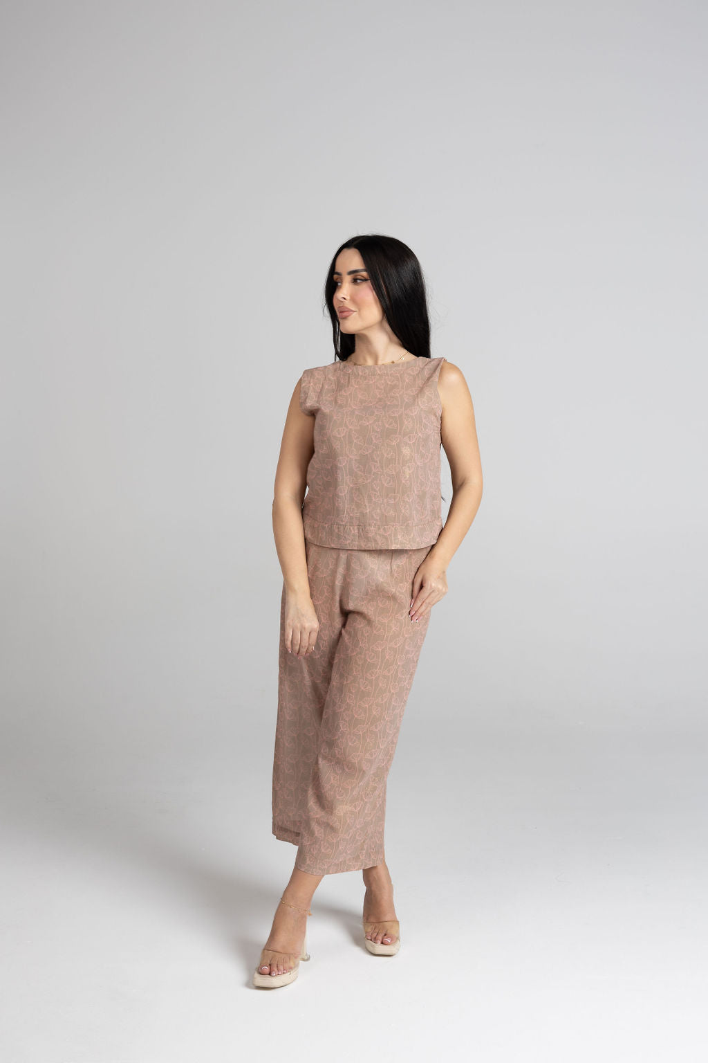 Light BrownBlouse & Trousers
